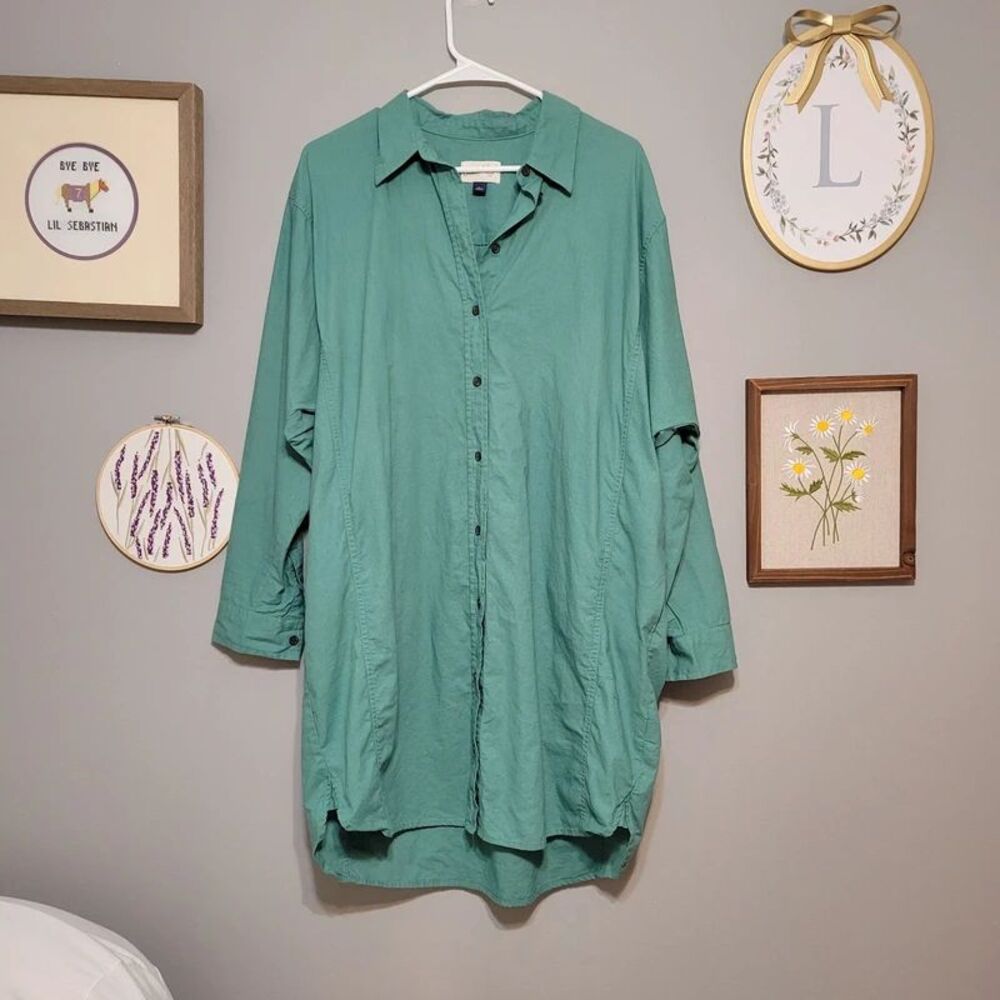 Universal Thread Cotton Linens Shirt Dress with Pockets Size L Lagen Teacher